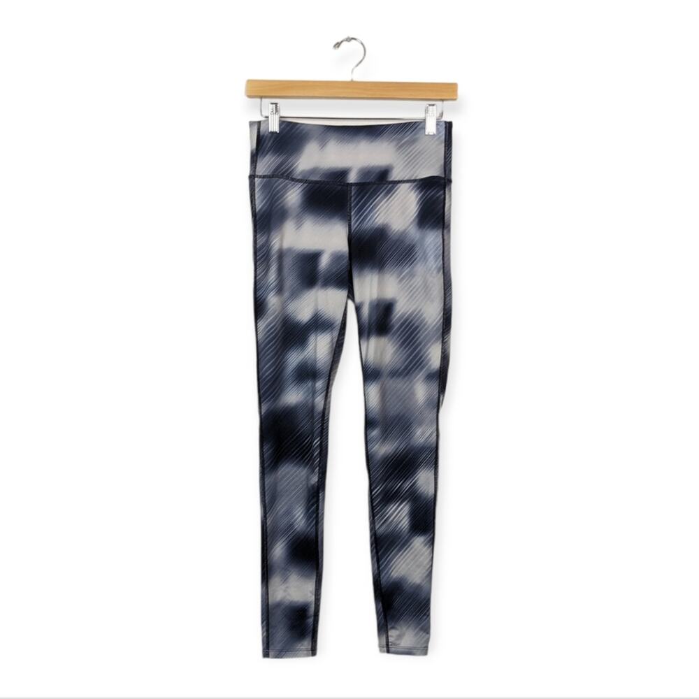 Athleta Grey Pattern High Rise Chaturanga Activewear Leggings Size S